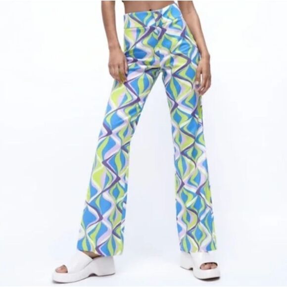 New Without Tags Zara Size Small Linen Blend High Waisted Pants - Picture 2 of 11